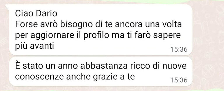 Screen WhatsApp di cliente che ha in programma di fare un altro shooting con me